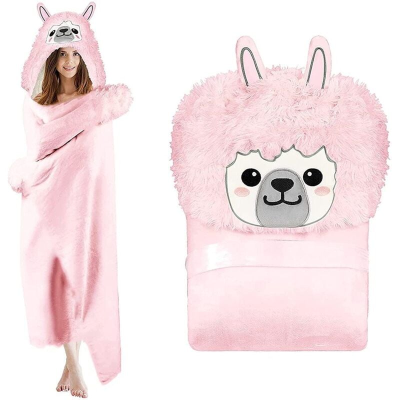 Sinbinta - Generisch Schal-Deckenwickel für Damen, Kapuzenschal Damen Kuschelig warmer Kapuzenmantel im Alpaka-Design für Damen Der Winter muss