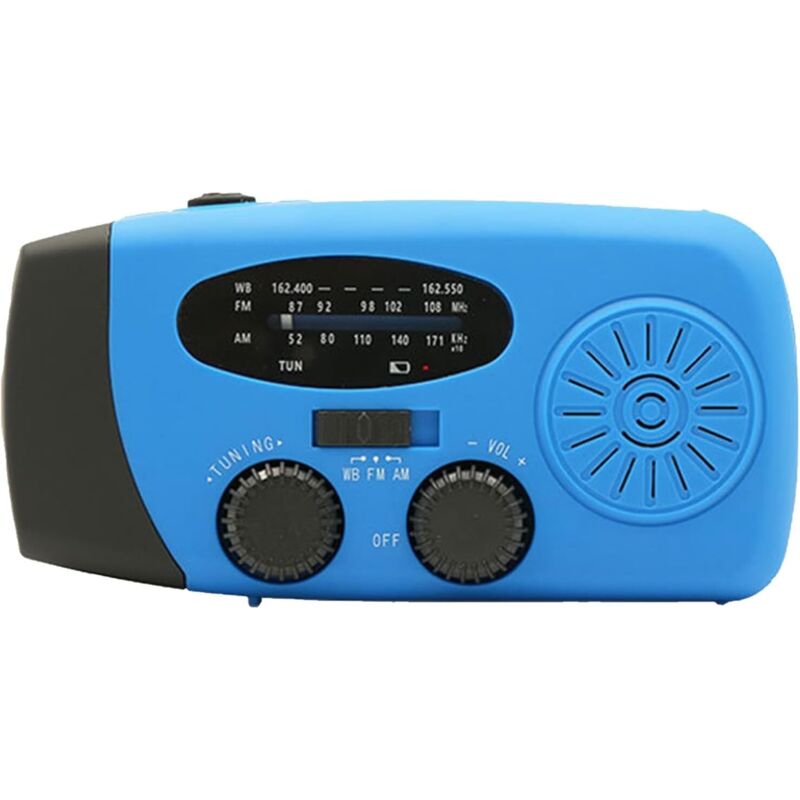 Generisches Handkurbelradio, wiederaufladbares Solarradio USB-wiederaufladbares Solarradio, LED-Taschenlampe, AM/FM-Radio für Survival-Camping