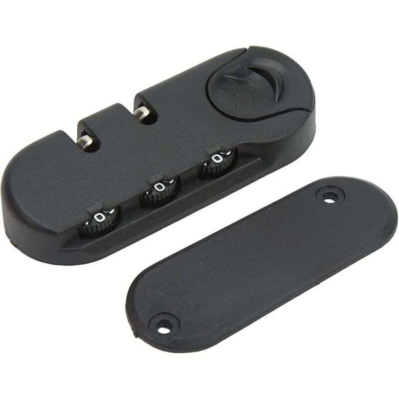 Gepäckschloss, 3-stelliges Zahlenschloss aus Zinklegierung und mattschwarzem Kunststoff, Reisegepäck-Sicherheitsschloss mit Zahlencode