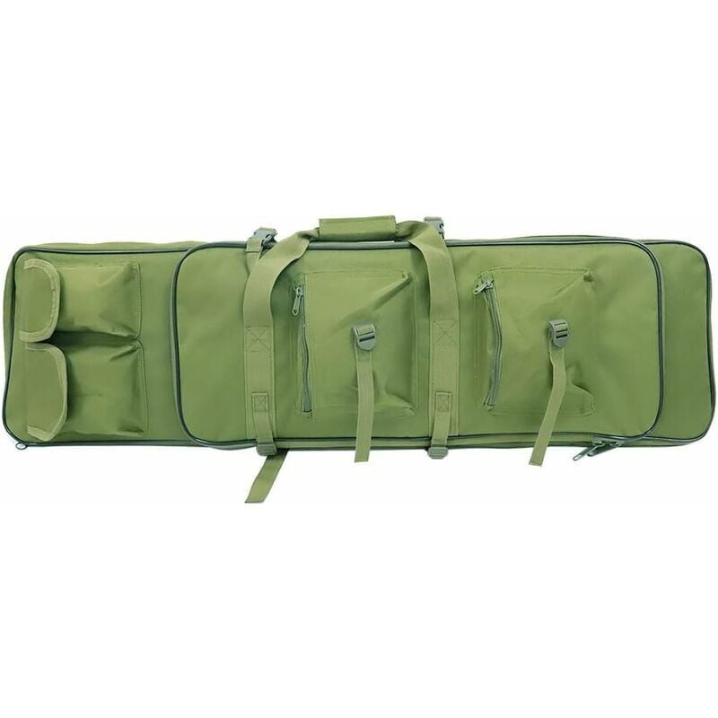 Gepolsterte Tragetasche für Luftgewehr oder Schrotflinte, doppelte taktische Gewehrtasche, Langwaffenkoffer, Airsoft-Schutz-Replika, Grün, 94 cm