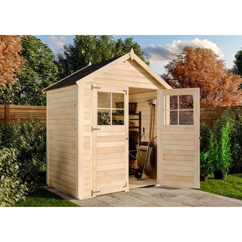 Gerätehaus Osterbek Gerätehaus aus Holz, Geräteschrank mit 19 mm Wandstärke, Gartenhaus mit Montagematerial - Alpholz