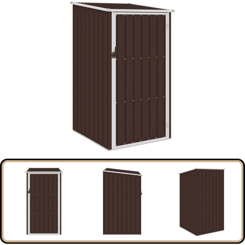 Gerätehaus Braun 87x98x159 cm Verzinkter Stahl - Gartenschuppen - Gerätehaus - Stahlausstattung - Wetterfest - Werkzeuglagerung