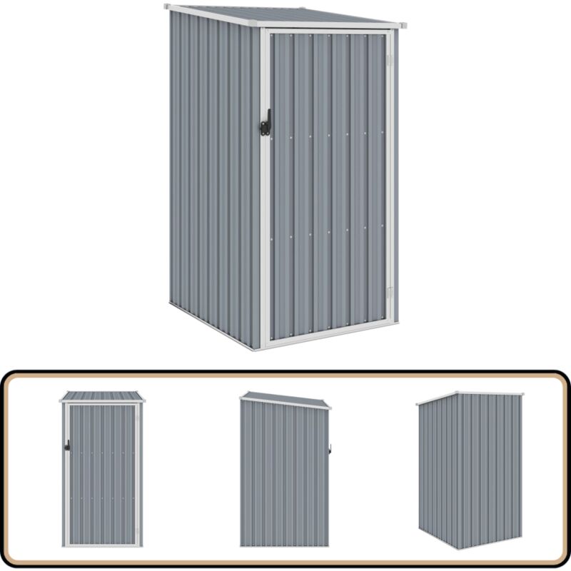 Gerätehaus Grau 87x98x159 cm Verzinkter Stahl - Gartenschuppen - Gerätehaus - Stahlausstattung - Werkzeuglagerung - Wetterfest