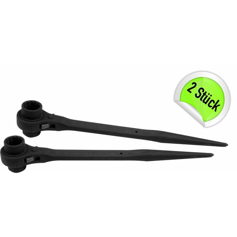 Gerüstbauratsche Gerüstbau Ratschenschlüssel 2 Stück, 19 - 22 Doppel Nuss