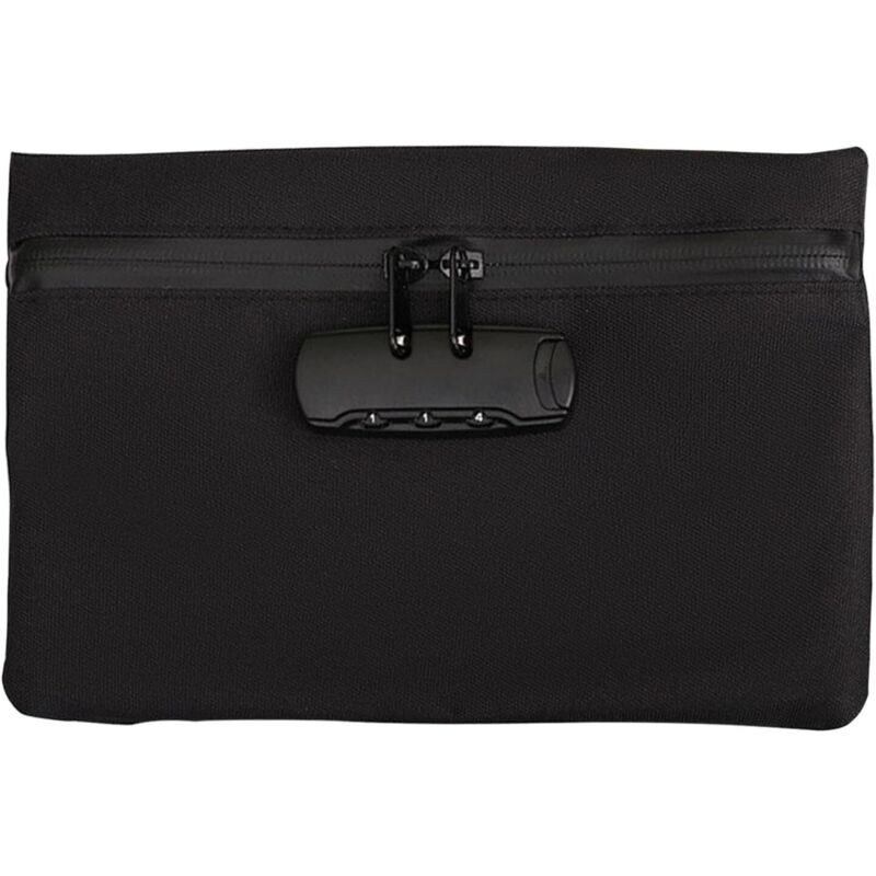 Geruchsdichte Tasche – Tragbarer Safe – Wasserdichte Tasche mit Zahlenschloss – Dokumententasche – Abschließbare Box – Schwarz – Für die