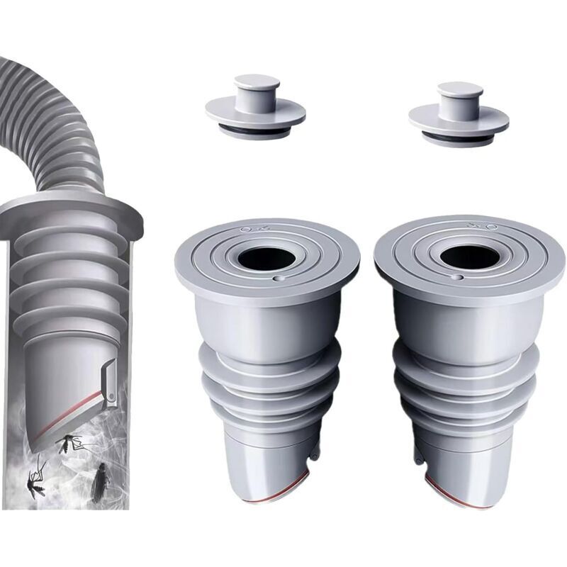 Geruchsstopper für Waschmaschinen, Schlauchdichtung für Waschmaschinen 35-40 mm, wasserdichter Stopfen (2 Stück)