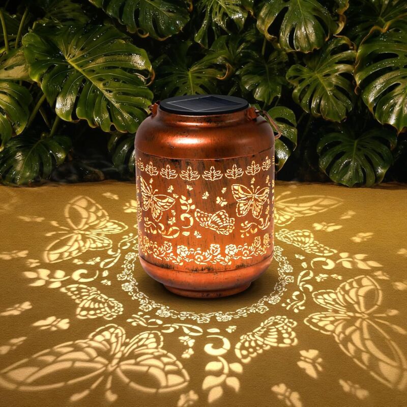 Geschenke für Frauen – Schmetterling Solarlaterne für Außen Wasserdichte Garten Deko,Weihnachtsgeschenke für Mama, Oma, Hängende LED Metall Lichter