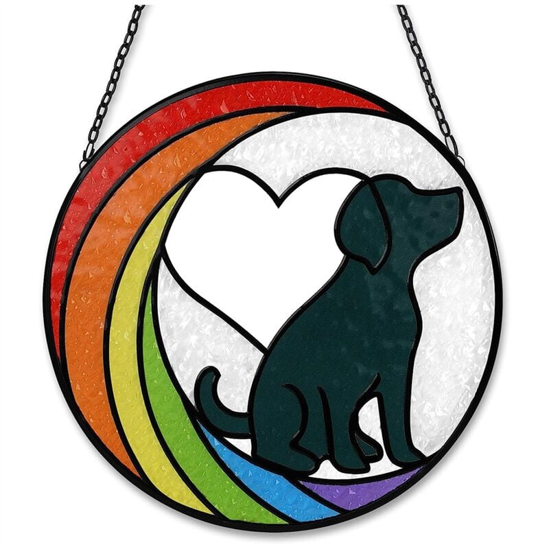 Tlily - Geschenke zum Gedenken An Hunde, Buntglasfenster AufhäNgen, RegenbogenbrüCke, SonnenfäNger für Hundeliebhaber, Haustiergeschenk