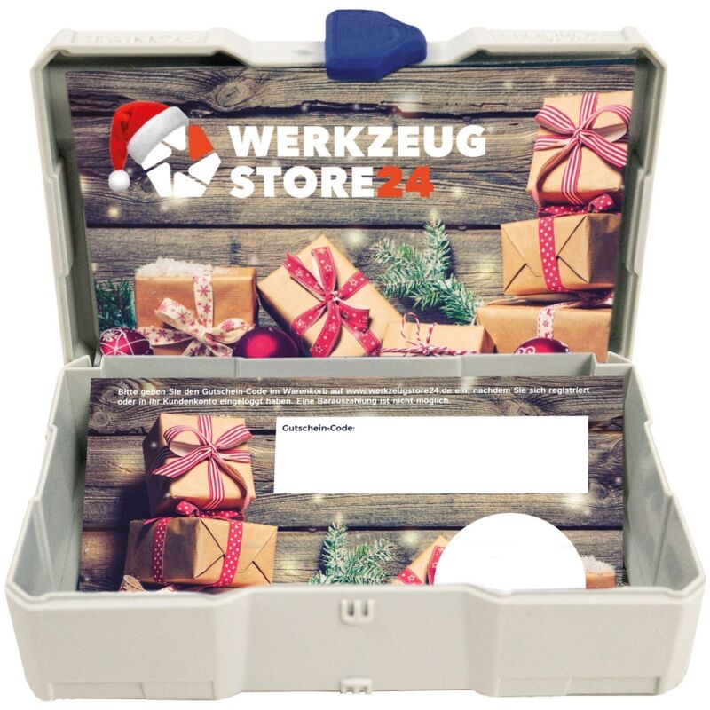 Ws24 - Geschenkgutschein xmas Wert 20 € (Motiv Geschenke) - im Miniatur Systainer