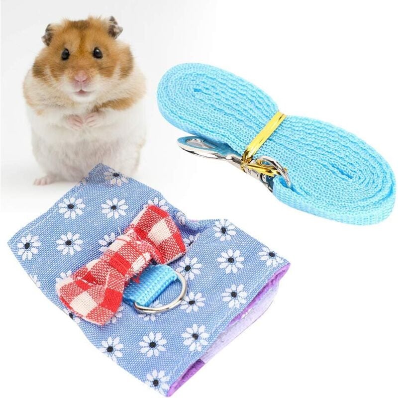 Csparkv - Geschirr und Leine für kleine Haustiere, Meerschweinchen, Kaninchen, Haustierleine, Geschirr, atmungsaktiver Brustgurt, Zugseil für