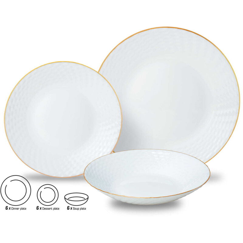 Geschirrset 18 teilig Teller für 6 Personen KINGHOFF KH-1876
