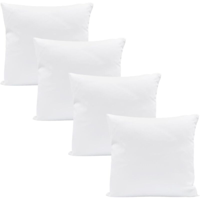 Gestepptes Mikrofaserkissen 40 x 40 cm – Schlafbettkissen, weißes Kissen, weißes Füllkissen – Set mit 4 Stück