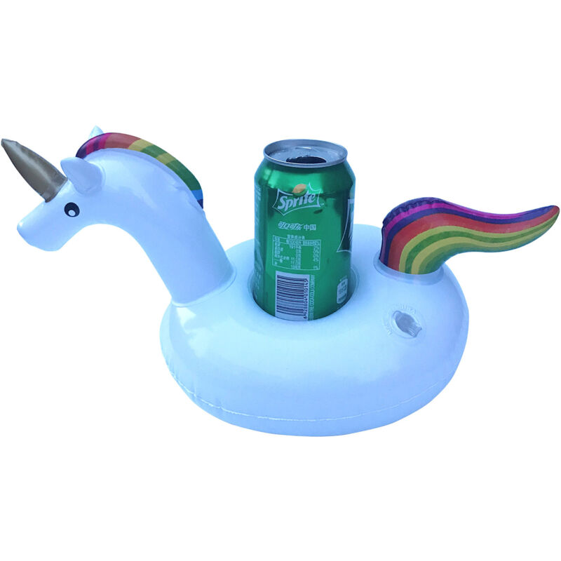 Getränkehalter mit Regenbogen-Pferd, auf dem Wasser schwimmend, aufblasbares Kissen, Cola-Abdeckung, Getränkehalter (30 x 20 cm)