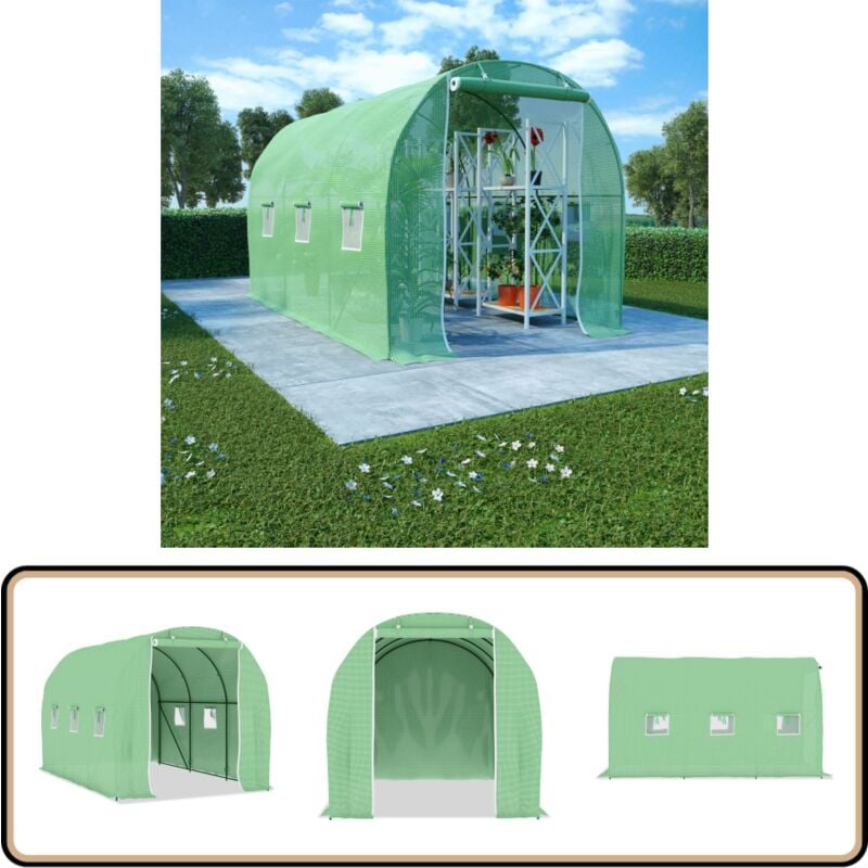 Vidaxl - Gewächshaus 6,86 m² 3,43x2x2 m - Gewächshaus - Gartenhaus - Pflanzenhaus - Tomatenhaus - Schutz Vor Witterung