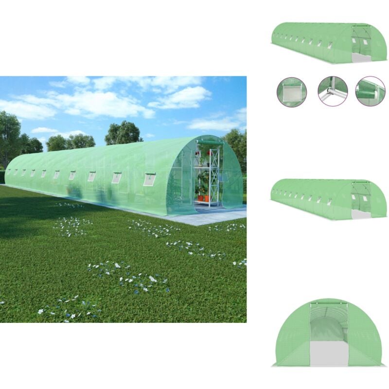 Vidaxl - Gewächshaus 45 m² 15x3x2 m - Gewächshaus - Pflanzenhaus - Gartenhaus - Schutz Vor Witterung - PE-Netzgewebe