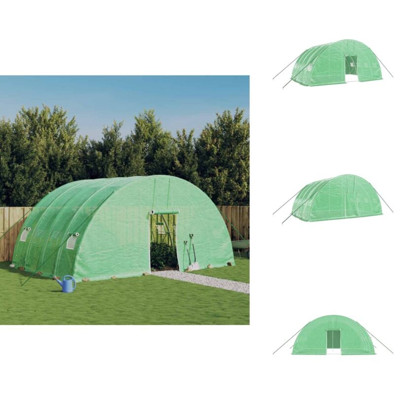 Vidaxl - Gewächshaus mit Stahlrahmen Grün 24 m² 6x4x2,85 m - Gewächshaus - Gartengewächshaus - Pflanzenhaus - Tomatenhaus - Greenhouse