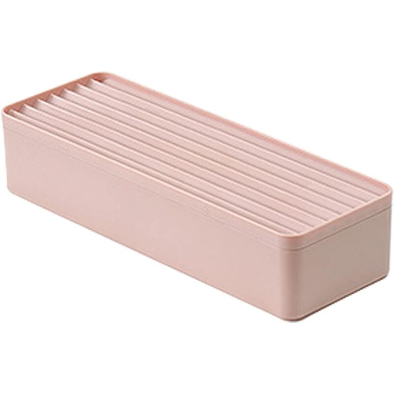 (Pink) 1 Packung Aufbewahrungsbox für Kopfhörer-Datenkabel aus Kunststoff, Organizer für Bürobedarf mit Deckel, staubdichte Kabelmanagementbox