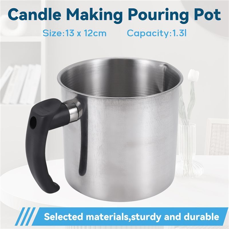 Gießen kanne zur Kerzen herstellung, 44 Oz Doppel kessel Wachs Schmelz tiegel, Kerzen herstellungs krug, hitzebeständiger Griff