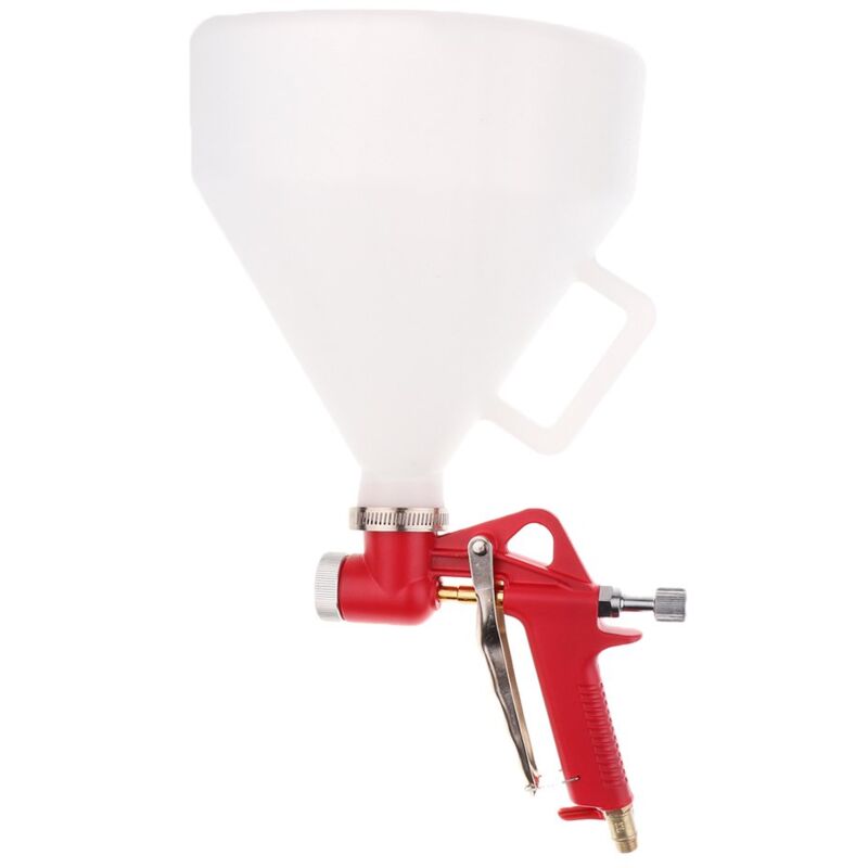 Gipspistole mit 6-Liter-Eimer und 3 Düsen. Pneumatische Gipspistole