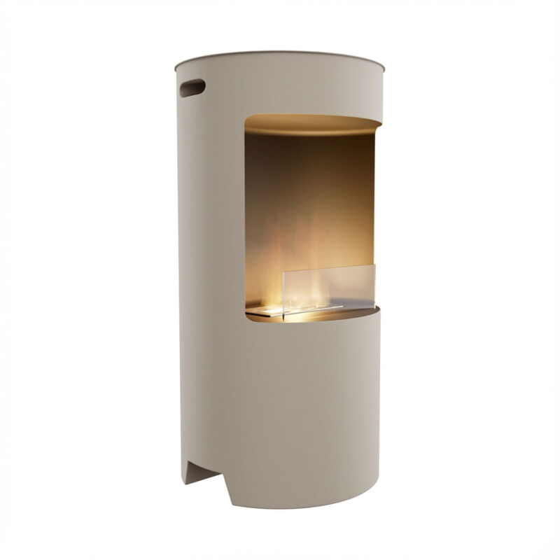 Giulio Cesare - Bioethanol-Kamin auf Fu� mit 1,5L-Brenner. Bioethanol-Kamin auf Fu� aus Edelstahl und geh�rtetem Glas. Farbe wei�. �40x80 cm