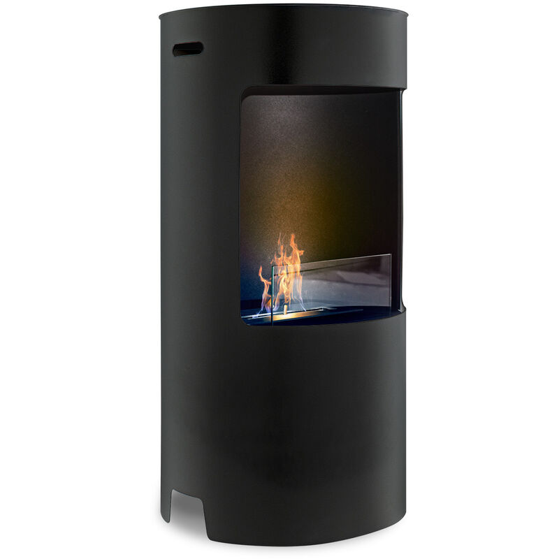 Giulio Cesare - Bioethanol-Kamin auf Fu� mit 1,5L-Brenner. Bioethanol-Kamin auf Fu� aus Edelstahl und geh�rtetem Glas. Farbe Schwarz. �40x80 cm