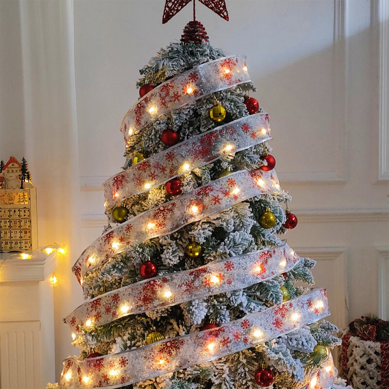 Ulisem - Glänzende Band-Lichtgirlanden, 10 m Lichtgirlanden mit 100 LEDs Licht, LED-Weihnachtsbaumband, dekorative Girlande für Weihnachten, Neujahr,