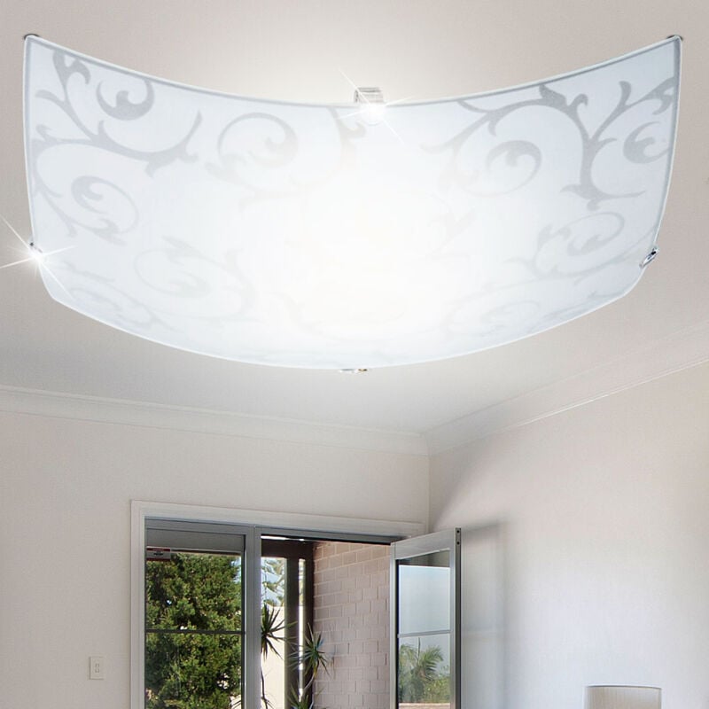 Globo - Glas Decken Leuchte Wohn Ess Zimmer Beleuchtung Blumen Blüten Design Lampe