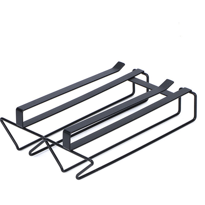 Gläserregal für Schrank (6 Tassen) – Schrankhaken (6 Tassen) Küche, Metall, 28 x 20,8 x 8,5 cm, Schwarz