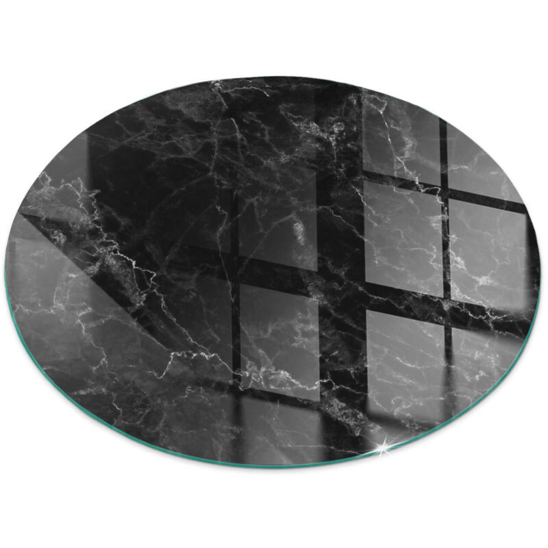 Glasplatte für Kaminofen Sicherheitsglas Schutzplatte Glasbodenplatte für Kamin Hitzeschutz für Kamin Funken Elegantes Marmormuster Rund fi 70 cm