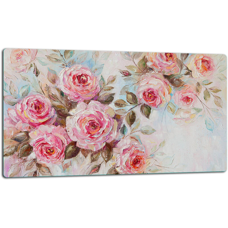 Glassplatte -Schweidebrett 52x30 Rosen