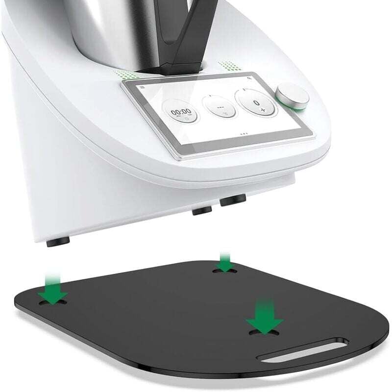 Gleitbrett aus mattem Acryl für Thermomix TM6 TM5: Schieber für einfache Bewegung, Zubehör für Thermomix Küchenmaschinen, schnelle Bewegung (Schwarz)