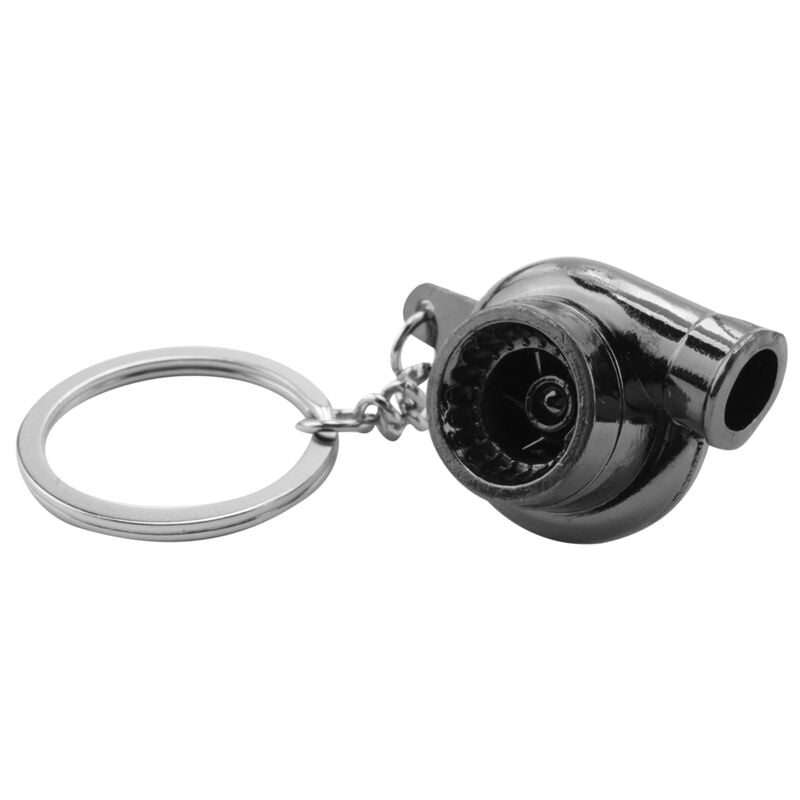 Tlily - Gleitlager Spinning Golden Auto Teile Modelle Turbine Turbolader Turbo Schlüsselanhänger Schlüsselanhänger Ring Schlüsselanhänger Schwarz