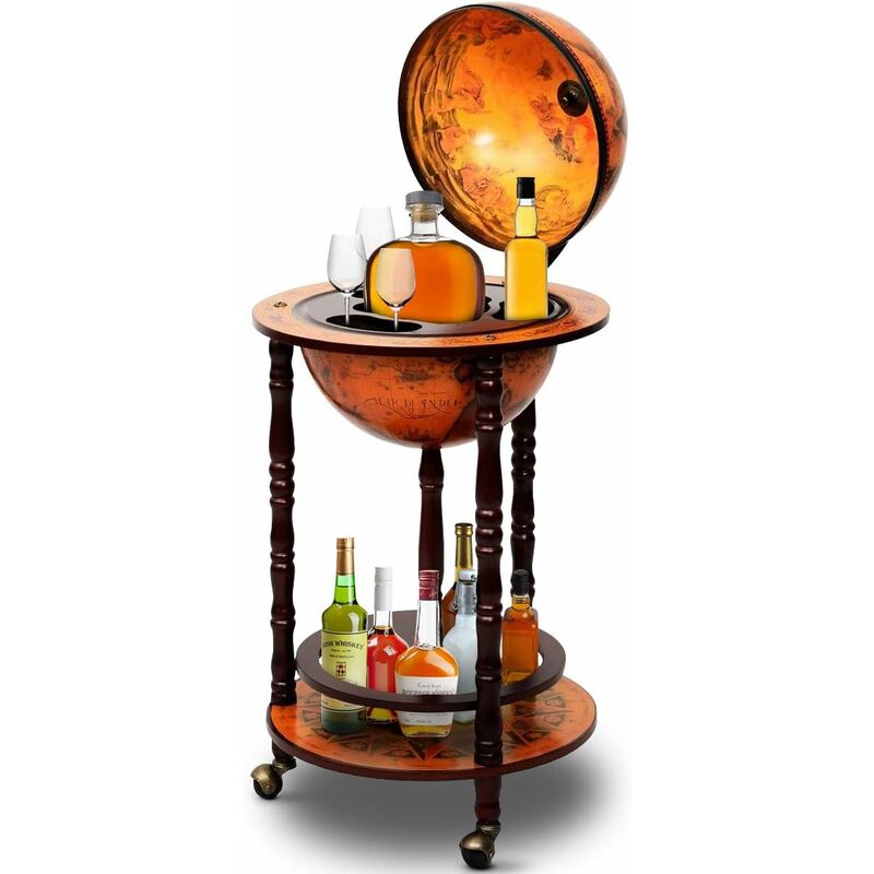 Goplus - Globus bar, Globusbar, Hausbar, Weinregal, Flaschenregal, Weltkugel bar, Dekobar, Cocktailbar,Tischbar, 88 x 45 cm