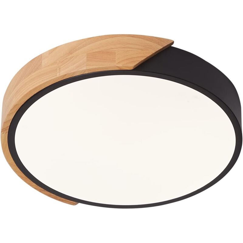 GOECO 24-W-LED-Deckenleuchte, neutralweiß 4500 K, 1600 lm, moderne runde LED-Deckenleuchte aus Holz, Ø 30 cm, für Wohnzimmer, Flur, Zuhause, Büro,