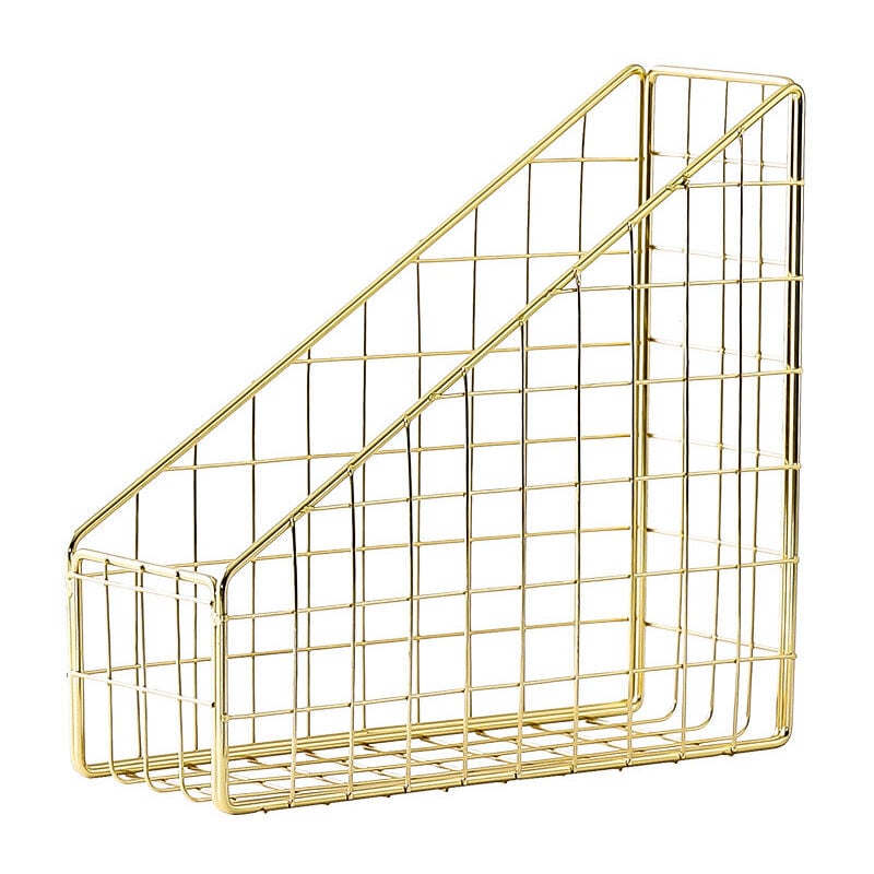 Gold Galvanisierter Eisen-Buchhalter, Desktop-Regal, Datei-Magazinständer, Büro, Zuhause, Schreibwaren-Organizer