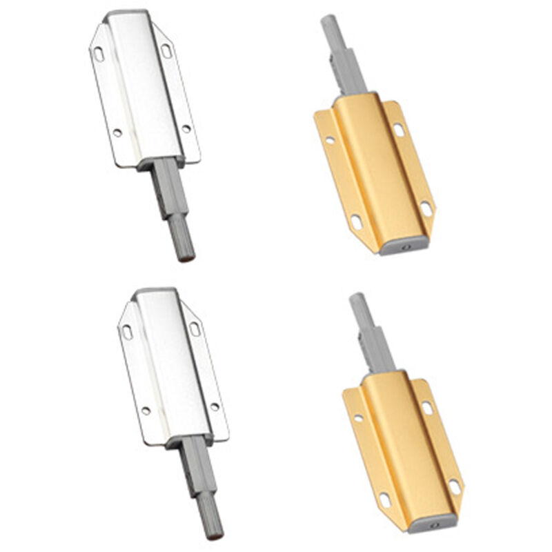 (Gold + Silber) Push to Open 4 Stück Push Open Push Schranktür Magnetverschluss für Schrankschubladensystem Magnetverschluss Riegel Push Türdämpfer