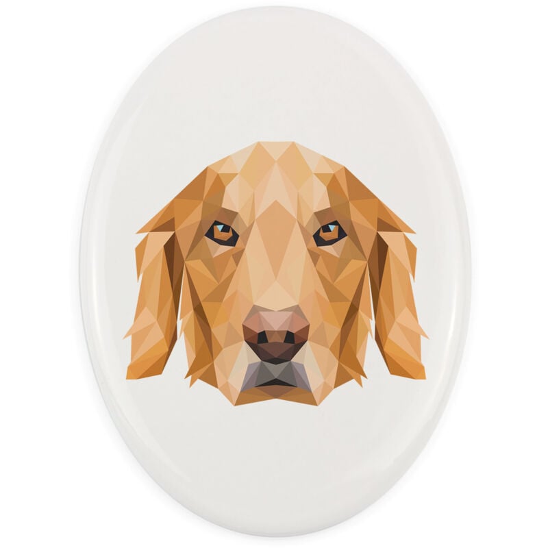 Golden Retriever - Teller mit Foto und geometrischer Aufschrift von Art-Dog
