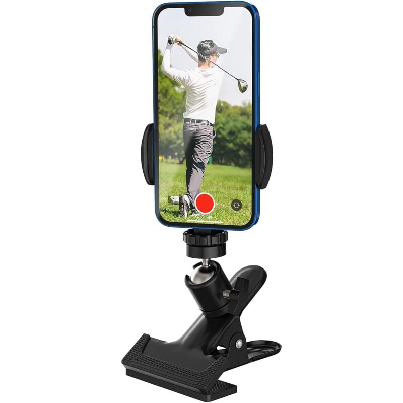 Golf Handyhalter Golfschwungs, Universal Golf Smartphone Halter 360° Drehbar Golf Handy Clip Halter Golf Swing Analyzer für 4,7' - 6,8' Handy Golf