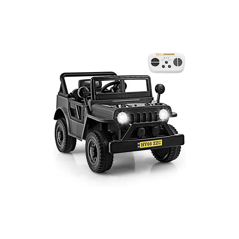 GOPLUS 12V Kinder Elektroauto, Elektrisches Kinderauto mit 2,4G Fernbedienung, Lichtern, Musik, Horn & Geschichten, Transporträdern, Elektrofahrzeuge