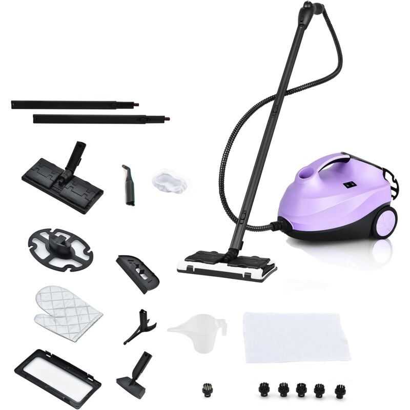 Goplus - Dampfreiniger, Dampfdruck: max. 4,0 bar, variabler Dampf, Aufheizzeit: 5 Min., Leistung: 2000 w, Wassertank: 1,5 l, bis zu 108 ℃,