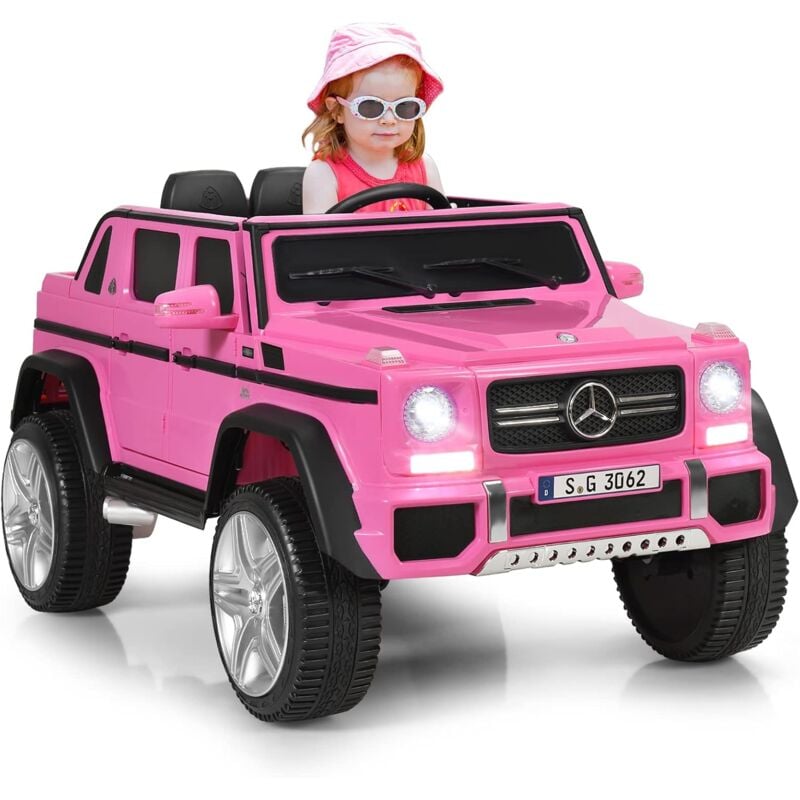 Kinder Elektroauto Mercedes Benz, Kinderauto mit 2,4 Ghz Fernbedienung, Softstart, 2-Stufige Geschwindigkeit, usb, MP3, LED-Licht, Sicherheitsgurt,
