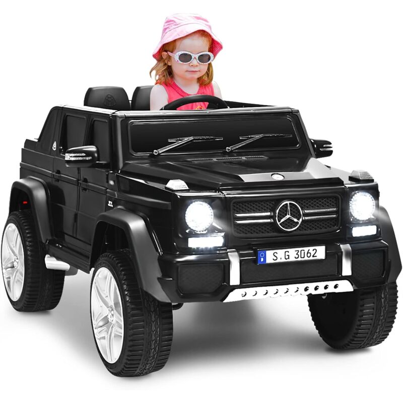 Goplus - Kinder Elektroauto Mercedes Benz, Kinderauto mit 2,4 Ghz Fernbedienung, Softstart, 2-Stufige Geschwindigkeit, usb, MP3, LED-Licht,