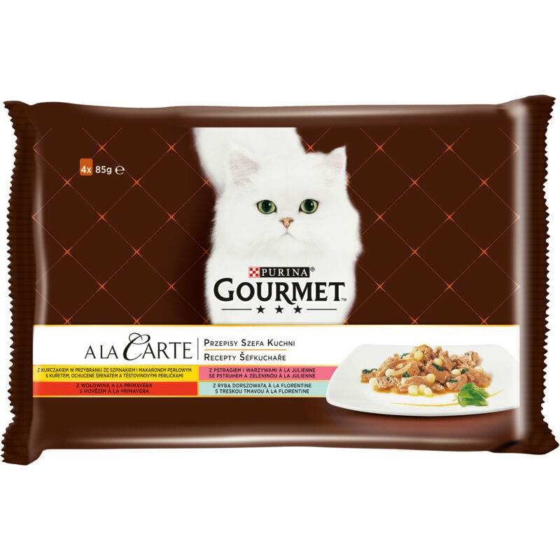 GOURMET Katzenfutter Chef's Rezepte A LA CARTE Mix - 4 Geschmacksrichtungen (4x85g) 3+1