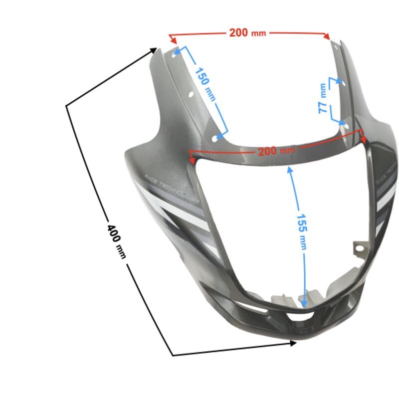 Graphit-Scheinwerfergehäuse für das Sprint 2 Moped