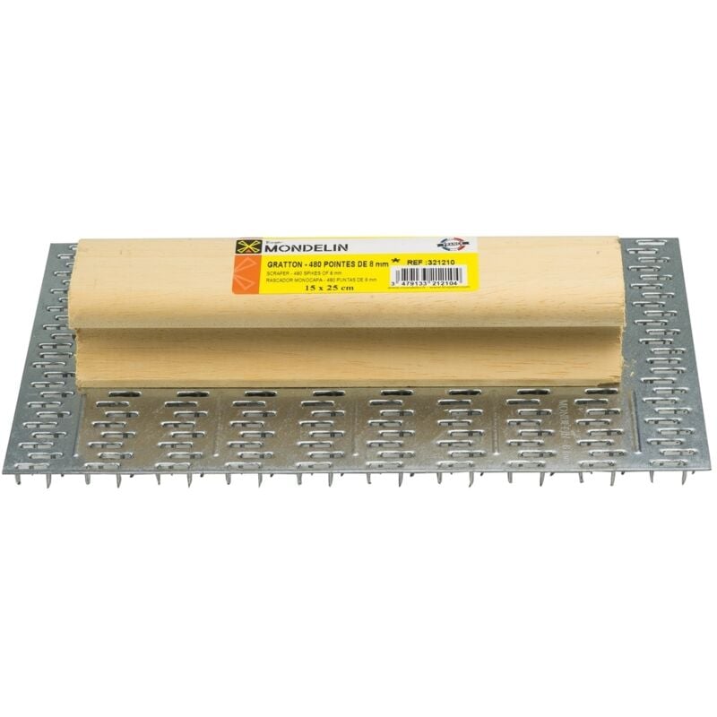 Schaber 480 Stifte/8mm 15x25cm Holzgriff Mondelin - 321210