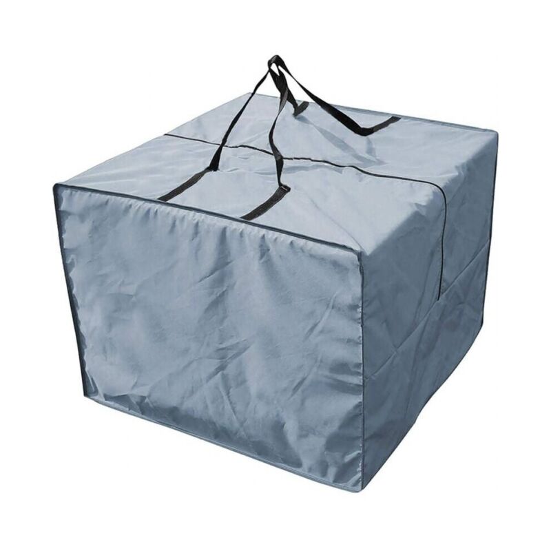 Graue 81 cm x 81 cm x 61 cm große Kissen-Aufbewahrungstasche – robuste 210D-Gartenkissen-Aufbewahrungstasche, Outdoor-Kissen-Aufbewahrungshülle mit