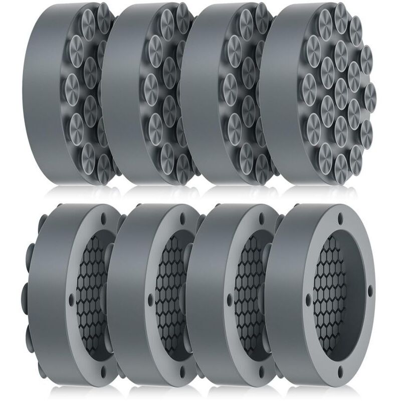 Graue Antivibrationspads für Waschmaschinen mit starken Saugnäpfen, 8 Stück. Vibrationsfüße für Wäschetrockner. Gummifüße für Waschmaschinen.