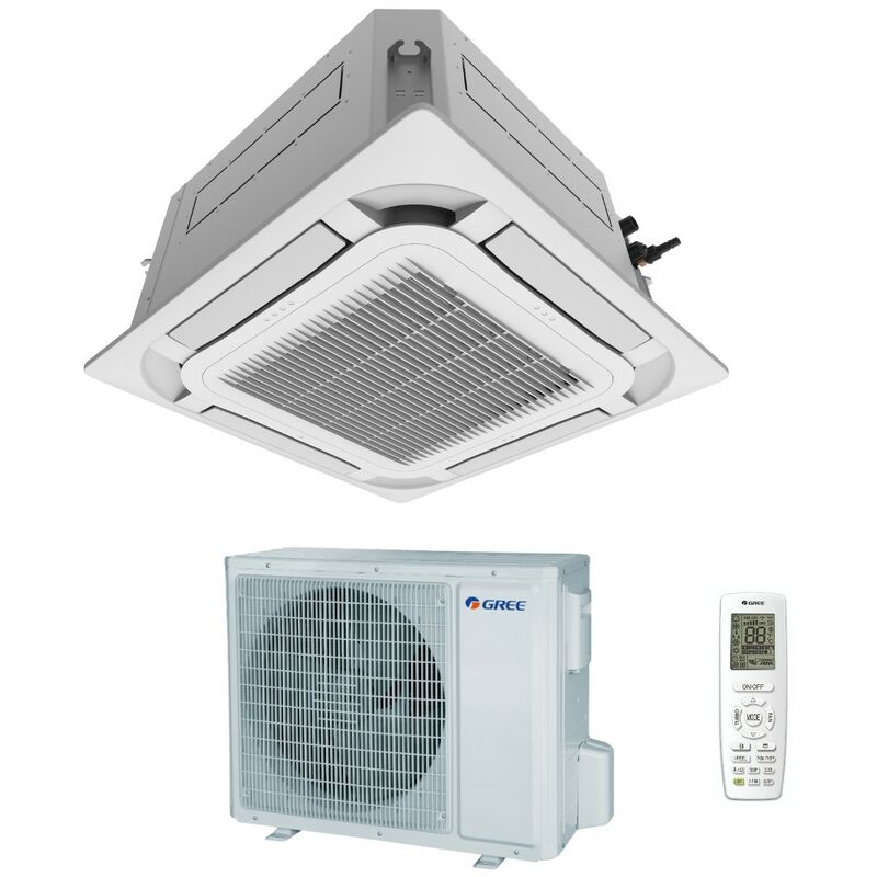 8-Wege-Kassetten-Klimagerät 12000 Btu GUD35T/A-T R-32 Wi-Fi Optional mit Fernbedienung und Panel im Lieferumfang enthalten - Neu - Gree