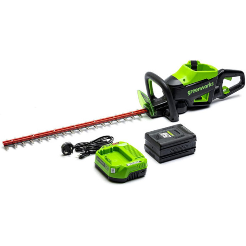 GREENWORKS 60V Brushless Akku-Heckenschere - 66cm Klinge - 1 Akku 2.0 Ah - 1 Ladegerät - GD60HT66K2