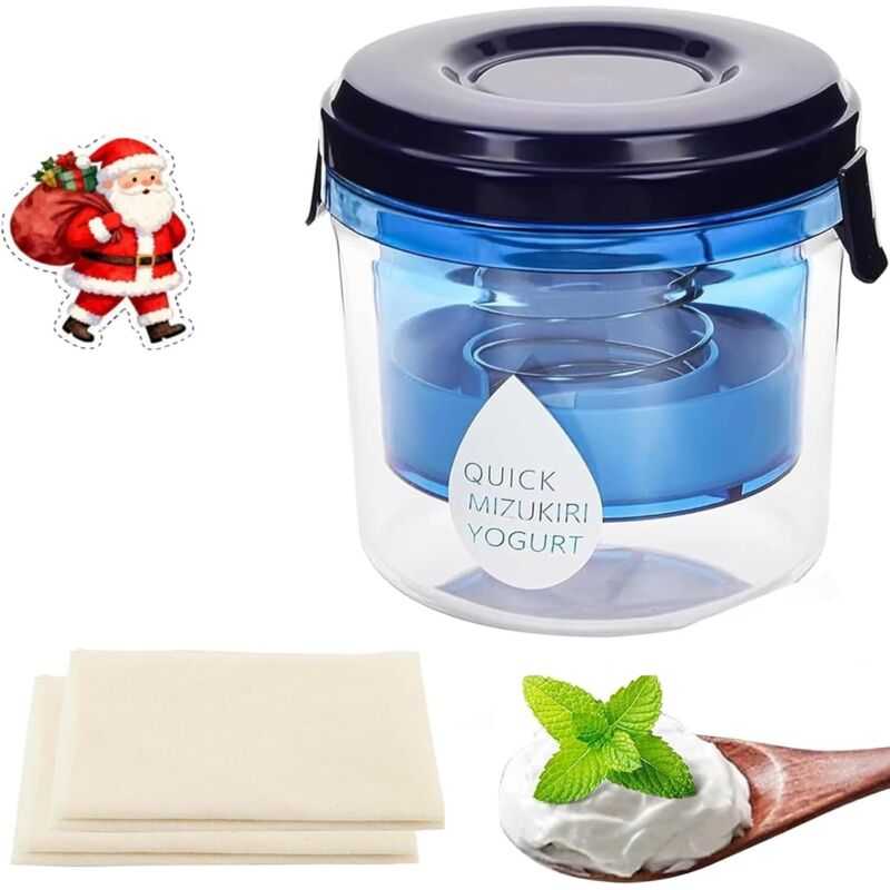 Griechischer Joghurtfilter mit Filtertuch, für den Hausgebrauch oder kleine Mengen (450 Gramm) für dickflüssigen griechischen Joghurt oder Käse, 15 x